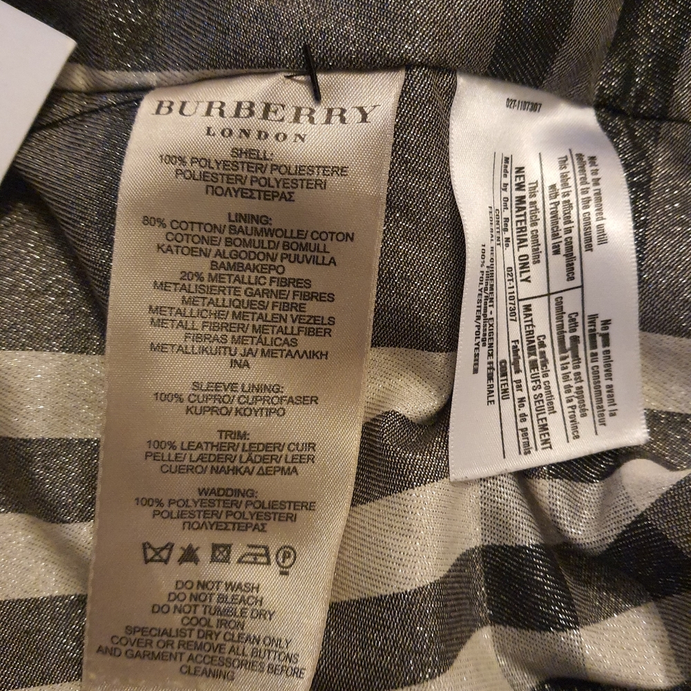 Burberry Jacket Women Sz:8 - Picture 4 of 9